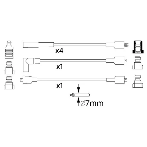 Sada zapaľovacích káblov BOSCH 0 986 356 834 - obr. 4