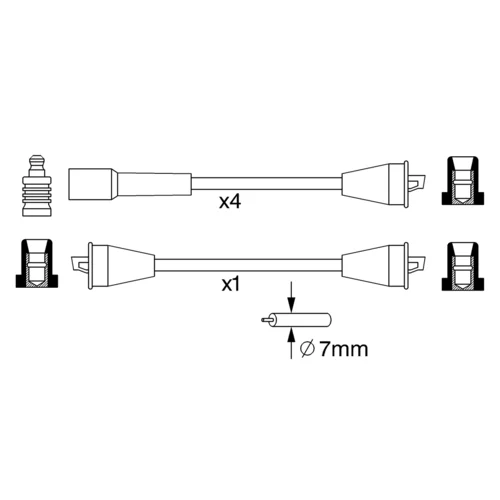 Sada zapaľovacích káblov BOSCH 0 986 357 049 - obr. 4