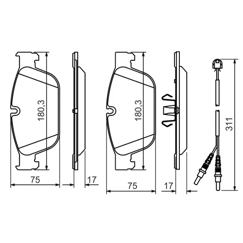 Sada brzdových platničiek kotúčovej brzdy 0 986 494 526 /BOSCH/ - obr. 4