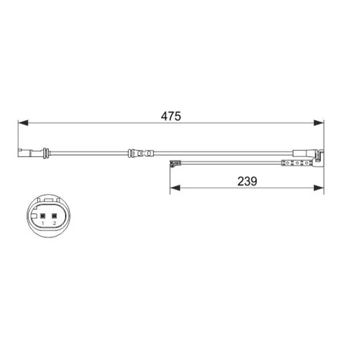 Výstražný kontakt opotrebenia brzdového obloženia BOSCH 1 987 473 624