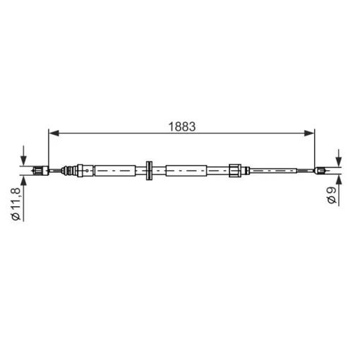 Ťažné lanko parkovacej brzdy BOSCH 1 987 482 302