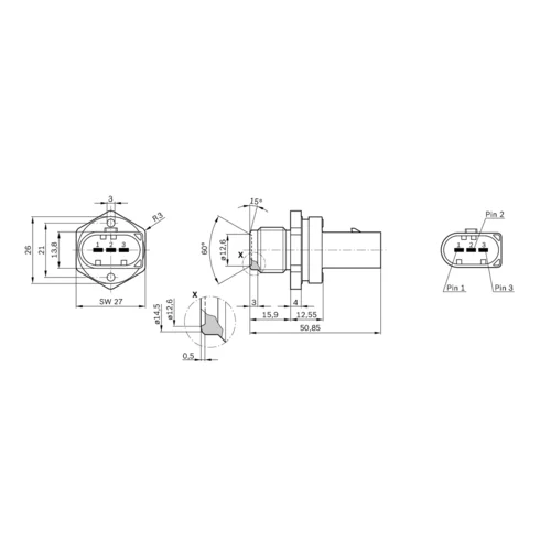 Senzor tlaku paliva BOSCH 0 281 002 671 - obr. 1