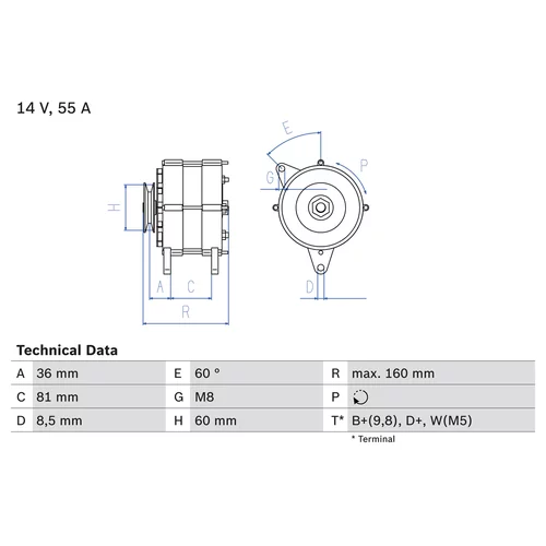 Alternátor BOSCH 0 986 036 020