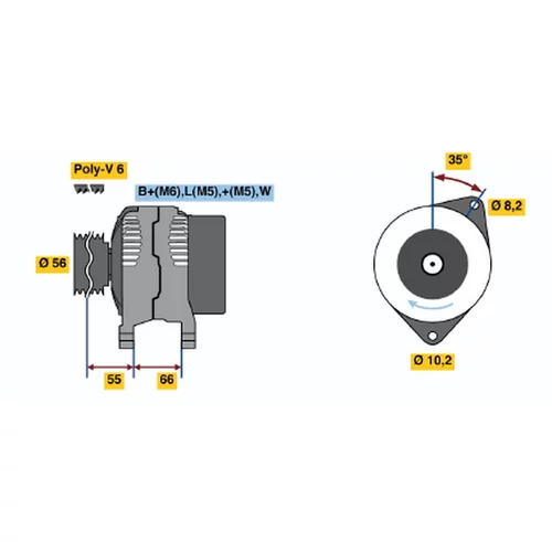 Alternátor BOSCH 0 986 040 001