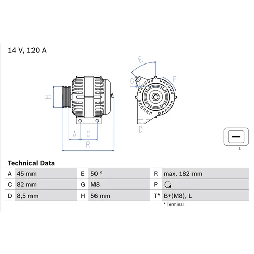 Alternátor BOSCH 0 986 041 150