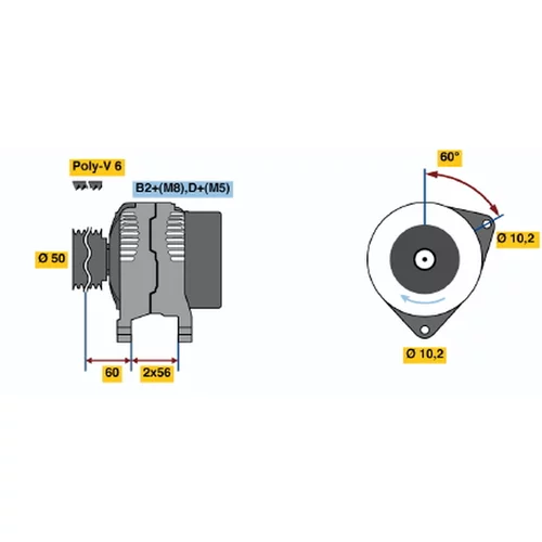 Alternátor BOSCH 0 986 041 250