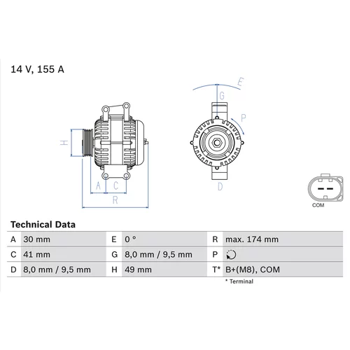 Alternátor BOSCH 0 986 048 350