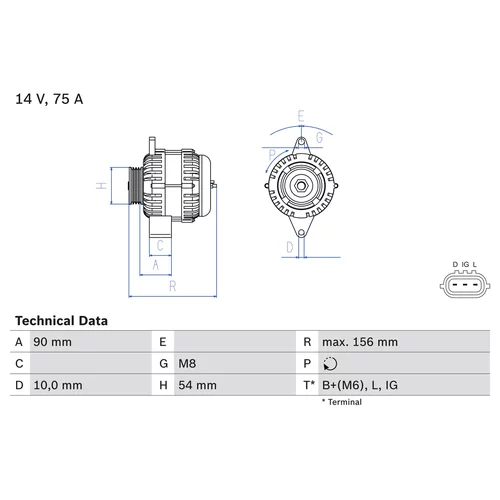 Alternátor BOSCH 0 986 081 950