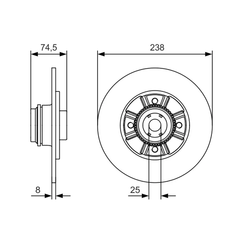 Brzdový kotúč 0 986 479 A48 /BOSCH/