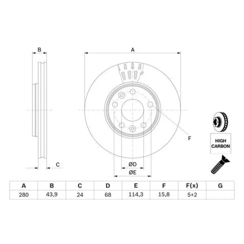 Brzdový kotúč 0 986 479 C62 /BOSCH/ - obr. 4