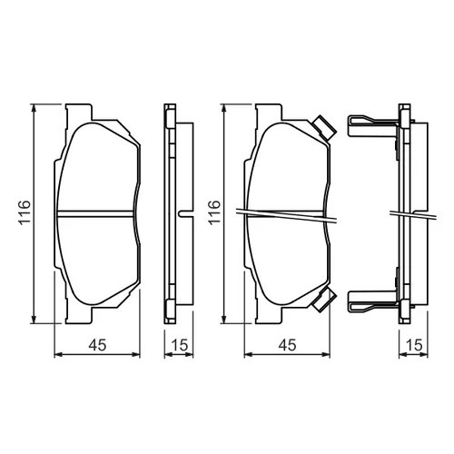 Sada brzdových platničiek kotúčovej brzdy BOSCH 0 986 490 440 - obr. 4