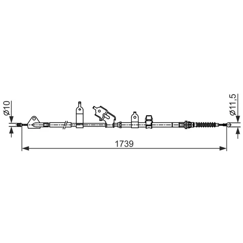 Ťažné lanko parkovacej brzdy 1 987 482 566 /BOSCH/