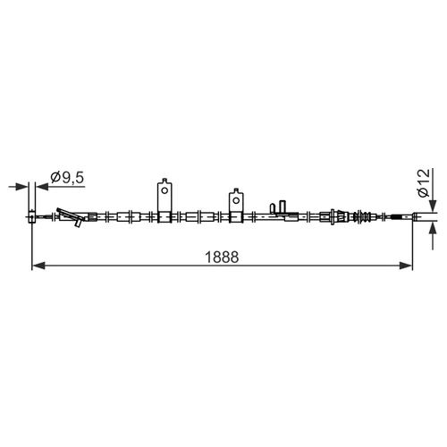 Ťažné lanko parkovacej brzdy BOSCH 1 987 482 855 - obr. 4