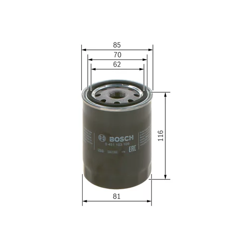 Olejový filter BOSCH 0 451 103 109 - obr. 4