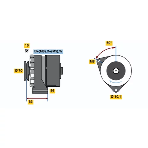 Alternátor BOSCH 0 986 038 100