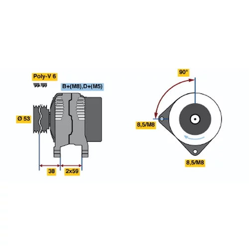 Alternátor BOSCH 0 986 038 670