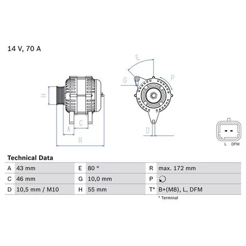 Alternátor BOSCH 0 986 049 370