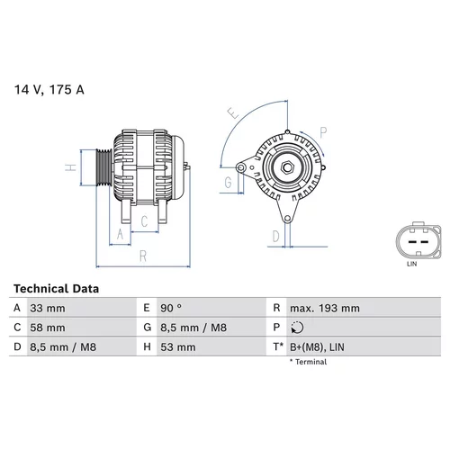 Alternátor BOSCH 0 986 081 850