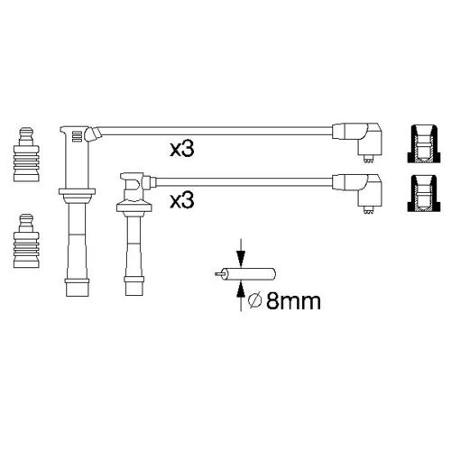 Sada zapaľovacích káblov BOSCH 0 986 356 966 - obr. 4