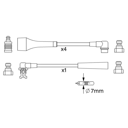 Sada zapaľovacích káblov BOSCH 0 986 357 254 - obr. 4