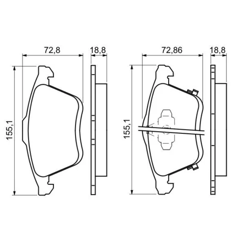 Sada brzdových platničiek kotúčovej brzdy 0 986 494 149 /BOSCH/ - obr. 4