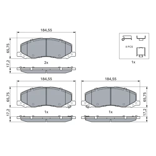 Sada brzdových platničiek kotúčovej brzdy 0 986 494 298 /BOSCH/ - obr. 6