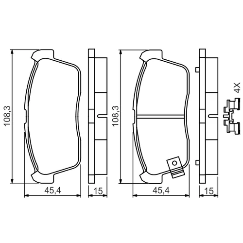 Sada brzdových platničiek kotúčovej brzdy BOSCH 0 986 494 618 - obr. 4