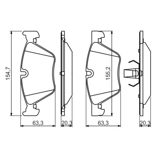 Sada brzdových platničiek kotúčovej brzdy 0 986 494 705 /BOSCH/ - obr. 6