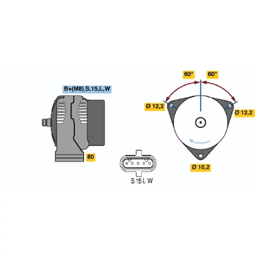 Alternátor BOSCH 0 123 525 501 - obr. 3