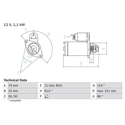 Štartér 0 986 018 480 /BOSCH/