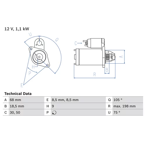 Štartér 0 986 019 870 /BOSCH/ - obr. 1