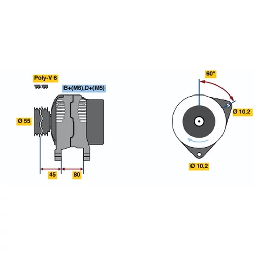 Alternátor BOSCH 0 986 038 030