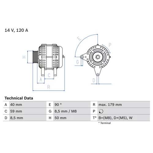 Alternátor BOSCH 0 986 038 950