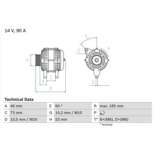 Alternátor BOSCH 0 986 040 380