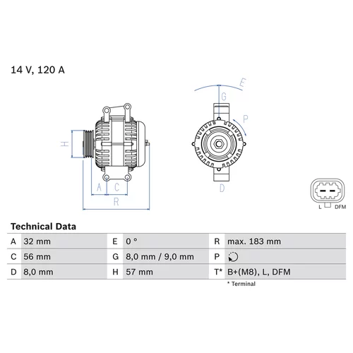 Alternátor BOSCH 0 986 044 020