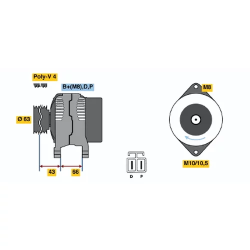 Alternátor BOSCH 0 986 045 491