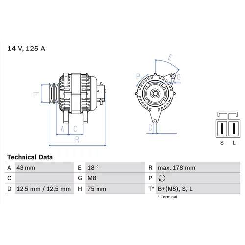 Alternátor BOSCH 0 986 045 611