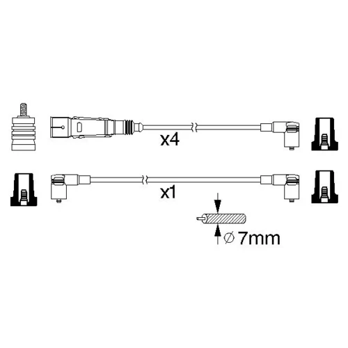 Sada zapaľovacích káblov BOSCH 0 986 356 360 - obr. 4