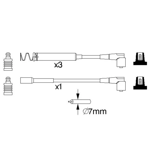 Sada zapaľovacích káblov BOSCH 0 986 357 063 - obr. 4