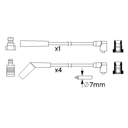 Sada zapaľovacích káblov BOSCH 0 986 357 153 - obr. 4