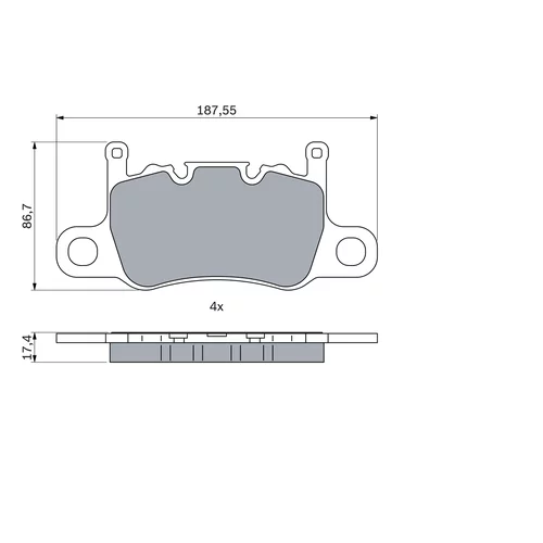 Sada brzdových platničiek kotúčovej brzdy 0 986 424 605 /BOSCH/ - obr. 4