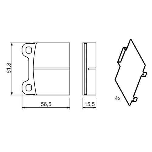 Sada brzdových platničiek kotúčovej brzdy BOSCH 0 986 466 302 - obr. 4