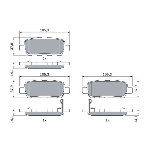 Sada brzdových platničiek kotúčovej brzdy 0 986 494 090 /BOSCH/ - obr. 4