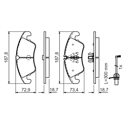 Sada brzdových platničiek kotúčovej brzdy 0 986 494 456 /BOSCH/ - obr. 6