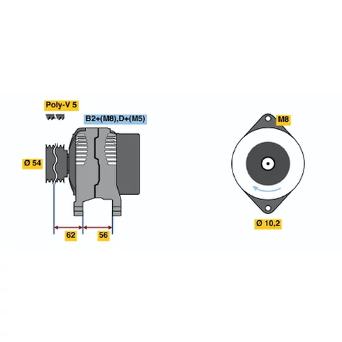 Alternátor BOSCH 0 124 415 002 - obr. 2