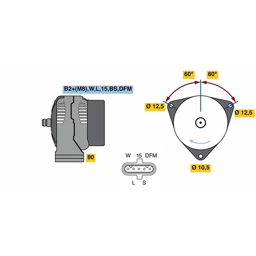 Alternátor BOSCH 0 124 555 065 - obr. 4