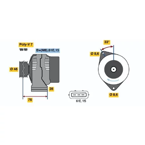 Alternátor BOSCH 0 986 039 650