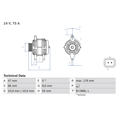 Alternátor BOSCH 0 986 042 191