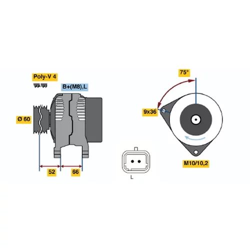 Alternátor BOSCH 0 986 045 221