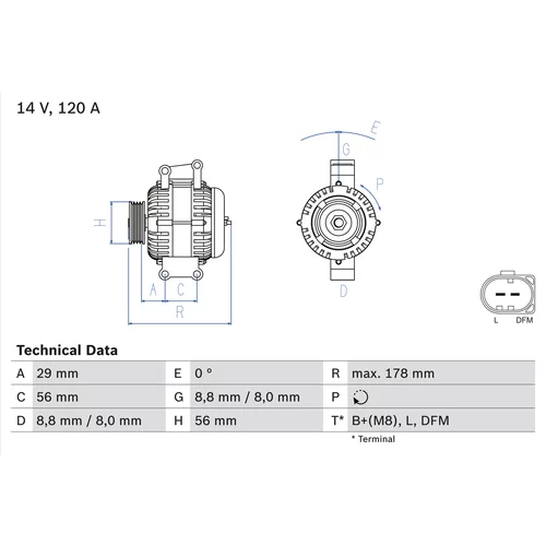 Alternátor BOSCH 0 986 046 160